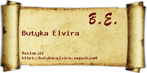 Butyka Elvira névjegykártya